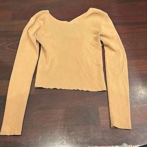 A.L.C crop criss cross back ribbed long sleeve